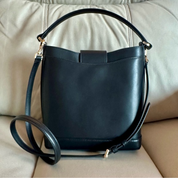 Kate Spade Reegan Bucket Bag Smooth Leather Black - Picture 2 of 5